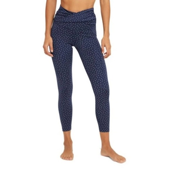 Nike Women's Small Blue Yoga Dots Twist Waist 7/8 Capri Leggings - Picture 2 of 10